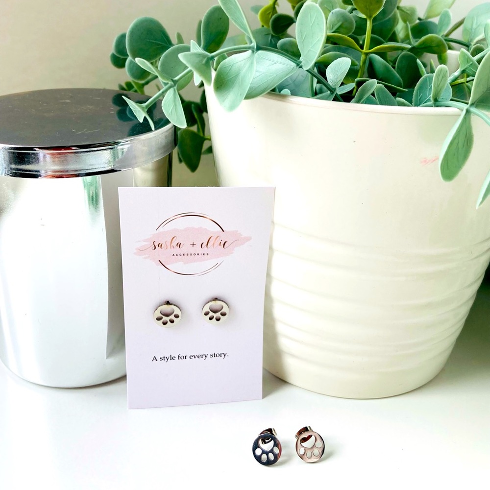 Animal Paw Print - Silver